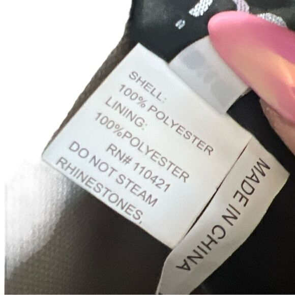 NOX Anabel Beaded V-Neck Lace Bodies Long Gown in Black/Gold Size XL 8343SC - Picture 6 of 9